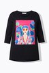 T-shirt dal taglio svasato con donna e orli arrotolati