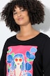 T-shirt dal taglio svasato con donna e orli arrotolati