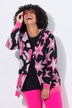 Chaqueta de punto, ajuste recto, mezcla de patrones, forma abierta