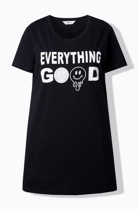 T-shirt long à manches courtes, message avec Smiley
