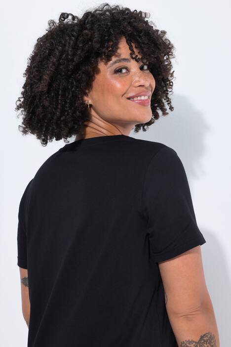 T-shirt long à manches courtes, message avec Smiley