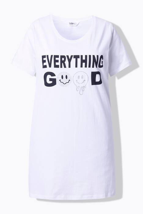 T-shirt long à manches courtes, message avec Smiley