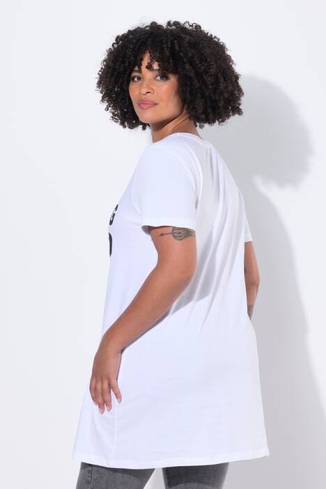 T-shirt long à manches courtes, message avec Smiley