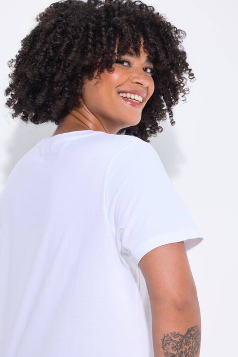 T-shirt long à manches courtes, message avec Smiley