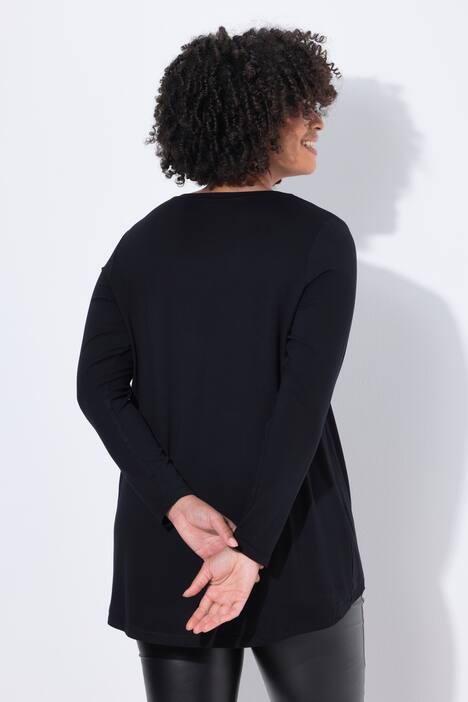 Camiseta, forma en A, estrella metálica, manga larga
