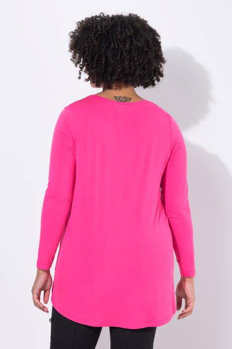T-shirt dal taglio svasato con stella metallizzata e maniche lunghe