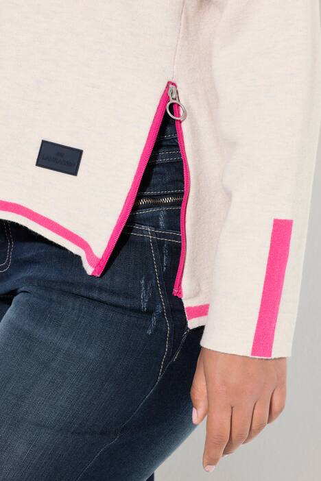 Gebreide hoodie, dubbelzijdig, capuchon, lange mouw