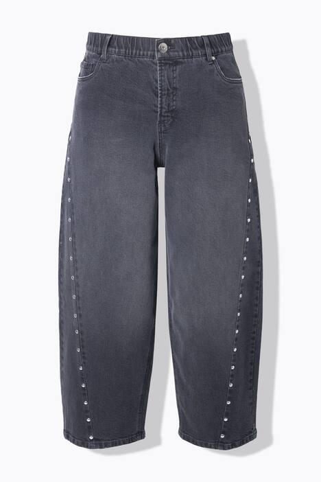 Jean barrel, coupe Wide Ballon Legs, taille haute et coutures fantaisie