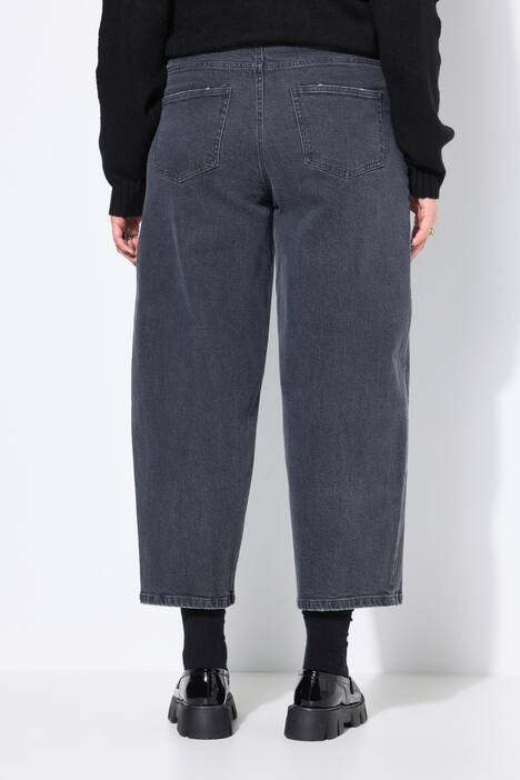 Jean barrel, coupe Wide Ballon Legs, taille haute et coutures fantaisie