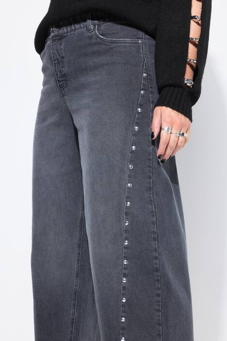 Jean barrel, coupe Wide Ballon Legs, taille haute et coutures fantaisie