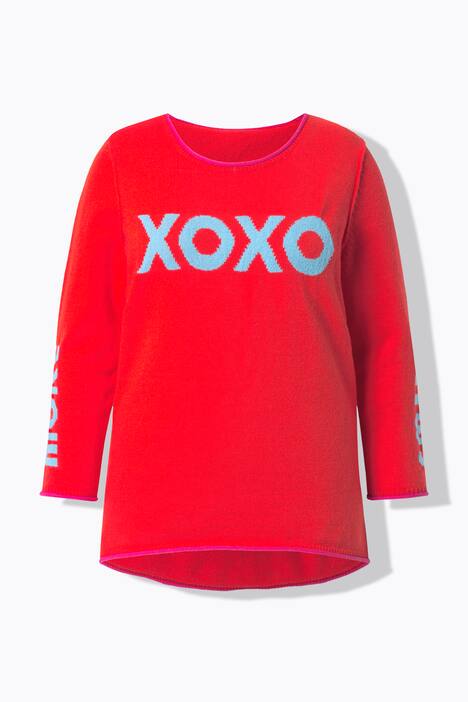 Neule, Straight Fit, statement-teksti, avoreunainen