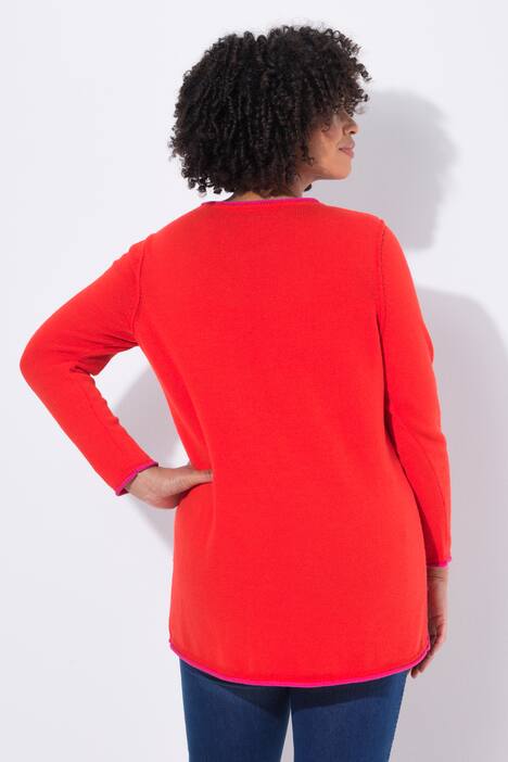 Neule, Straight Fit, statement-teksti, avoreunainen