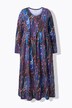 Robe maxi motif peau de serpent, manches longues et décolleté en V, coupe évasée