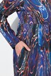 Robe maxi motif peau de serpent, manches longues et décolleté en V, coupe évasée