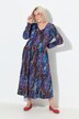 Robe maxi motif peau de serpent, manches longues et décolleté en V, coupe évasée