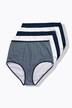 Maxislips, set van 5, motief/effen, hoge taille