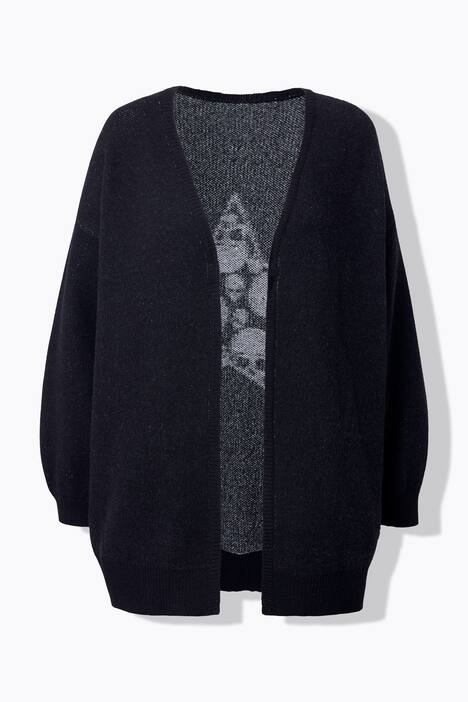 Chaqueta de punto, calavera de leopardo en la espalda, forma abierta