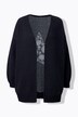 Cardigan coupe ouverte, tête de mort motif léopard dans le dos