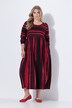 Maxikleid, Batikdruck, A-Linie, Rundhals, Langarm