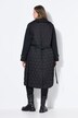 Trench-coat évasé, texture mixte et matelassage, rembourré, ceinture nouée