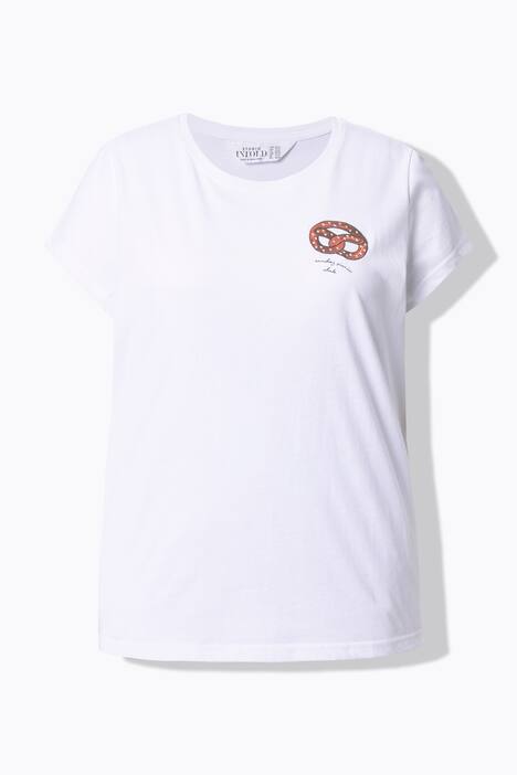 T-Shirt, Slim Shape, Pretzel-broderi