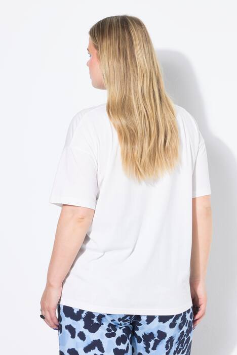 T-skjorte, oversized, bokstaver med glitrende steiner