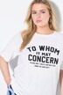 T-shirt oversize, message en strass