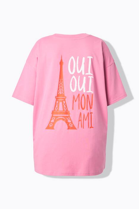Camiseta, oversize, estampado en la espalda de la Torre Eiffel