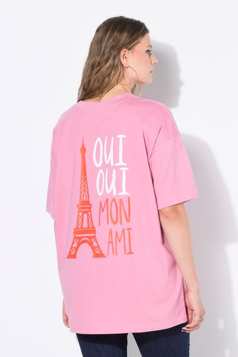 Camiseta, oversize, estampado en la espalda de la Torre Eiffel