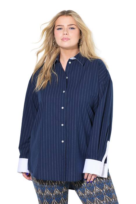 Pruhovaná košile, oversize, ozdobné detaily