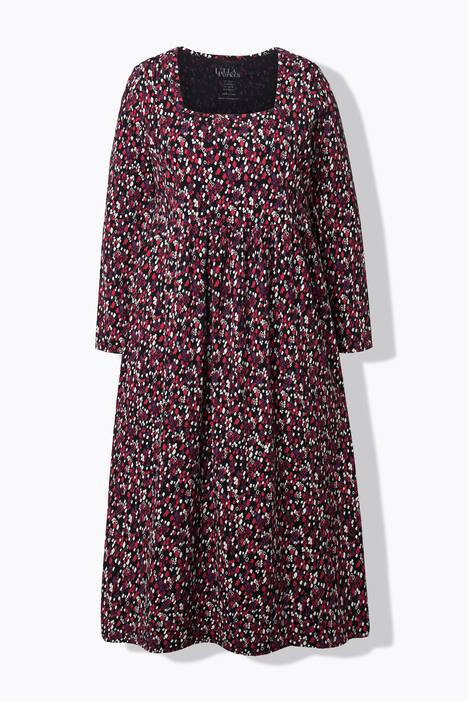 Robe maxi à manches longues et décolleté carré, coupe évasée