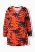 Lang t-shirt, A-form, V-udskæring, pyntebånd, lange ærmer