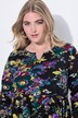 Robe maxi à fleurs, col tunisien et manches longues, coupe évasée