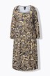Robe maxi motif cachemire, décolleté carré et manches longues, coupe évasée