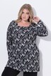 T-shirt long, décolleté carré et manches longues, coupe évasée