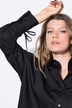 Košilová halenka, oversize, dlouhé rukávy uvnitř nařasené