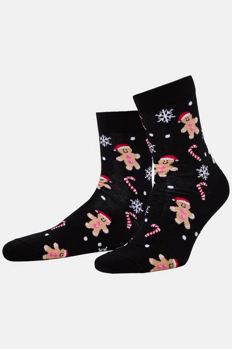 Chaussettes de Noël JP1880, motif bonhomme en pain d'épices, une paire
