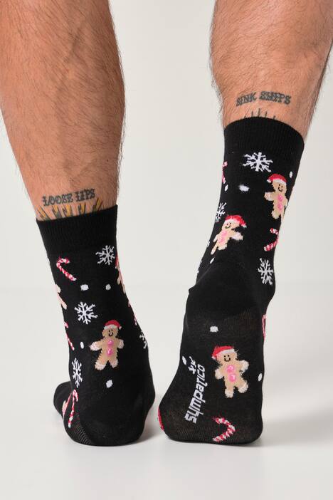 Chaussettes de Noël JP1880, motif bonhomme en pain d'épices, une paire