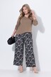 Jersey broek, wijde rechte pijp, elastische tailleband