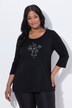 Shirt, Ziersteine, A-Linie, Rundhals, 3/4-Arm, Pima Cotton