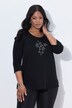 Shirt, Ziersteine, A-Linie, Rundhals, 3/4-Arm, Pima Cotton