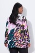 Satijnen blouse, met print, V-hals, lange mouwen
