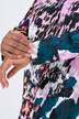 Satijnen blouse, met print, V-hals, lange mouwen