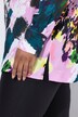 Satijnen blouse, met print, V-hals, lange mouwen