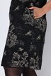 Abito dal taglio svasato in jacquard con scollo montante e maniche a 3/4