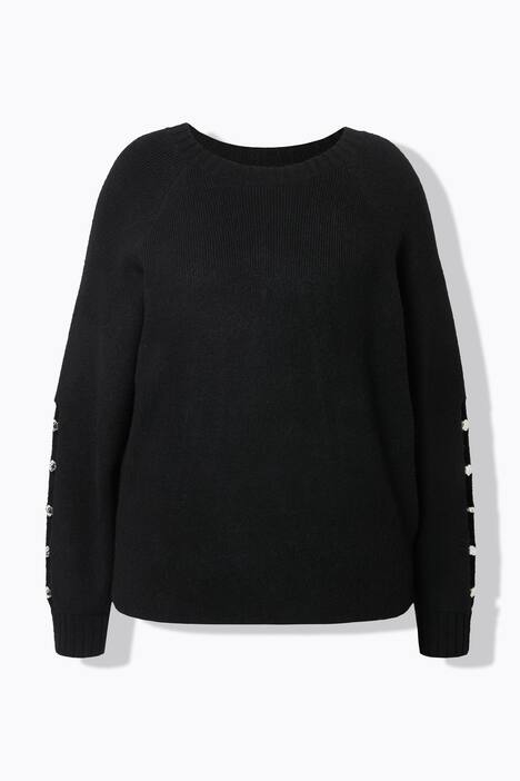 Pullover, Boxy Shape, Ballonärmel mit Schlitz und Ziersteinen