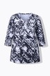 Pima Cotton Shirt, Ziersteine, A-Linie, V-Ausschnitt, 3/4-Arm
