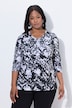 Pima Cotton Shirt, Ziersteine, A-Linie, V-Ausschnitt, 3/4-Arm