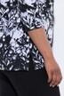 Pima Cotton Shirt, Ziersteine, A-Linie, V-Ausschnitt, 3/4-Arm