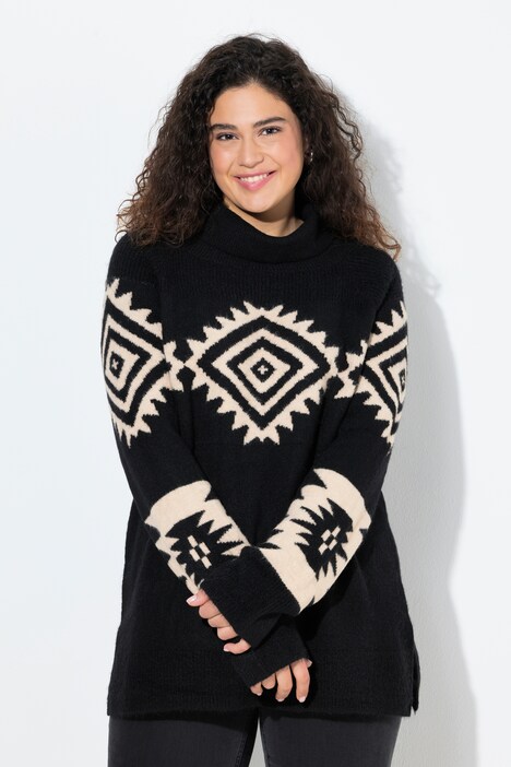 Pullover, Strickmuster, Rollkragen, Raglan-Langarm